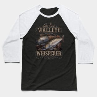 Lake Erie Walleye Whisperer Vintage Fishing Baseball T-Shirt